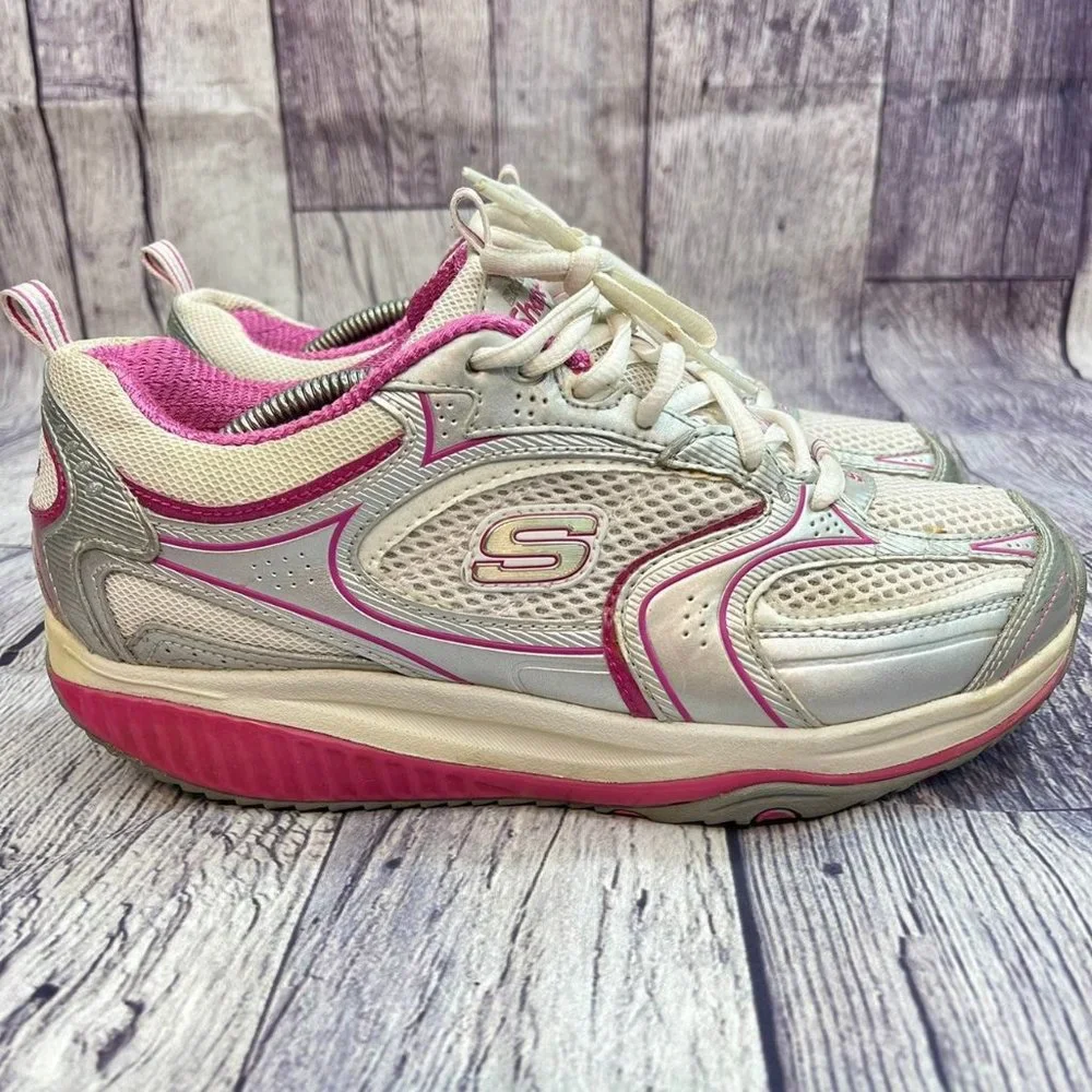 Skechers Shape Ups Accelerators Womens Size 7.5 white pink toning running shoes